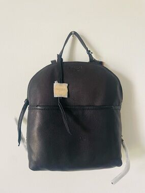 Margot New York Black Leather Backpack NWT